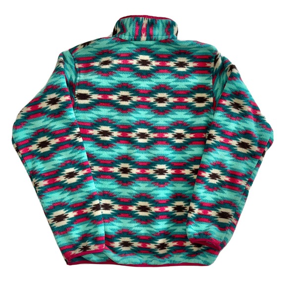 Patagonia Synchilla T Snap Fleece Women Small Wild Desert Southwest Teal Pink - Picture 3 of 3